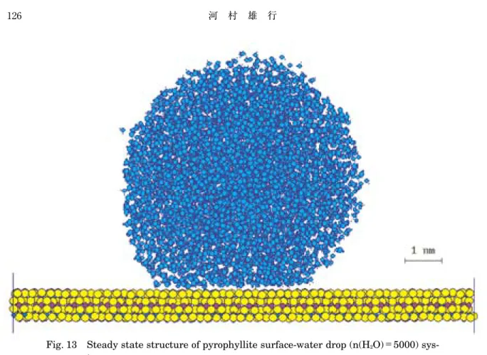 Fig. 13 Steady state structure of pyrophyllite surface-water drop (n(H 2 O)＝5000) sys- sys-tem.