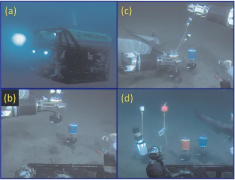Fig. 12 Schematic apparatus of in situ incubation chamber and a photo- photo-graph of the experimental setup captured by (a) the remotely  oper-ated vehicle Hyper-Dolphin (photo courtesy: H