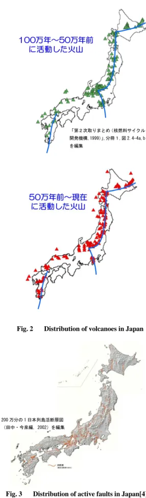 Fig. 2  Distribution of volcanoes in Japan 
