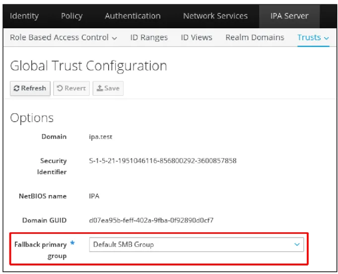 図 5.6 Windows  ユーザーのデフォルトグループの設定 ユーザーのデフォルトグループの設定 4.  Save  をクリックして新規設定を保存します。