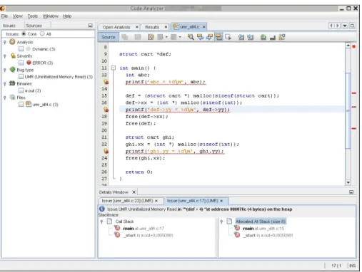 図   4-2 変数名を表示したコードアナライザ GUI のスクリーンショット