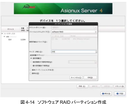 図 4-14 　ソフトウェア RAID パーティション作成