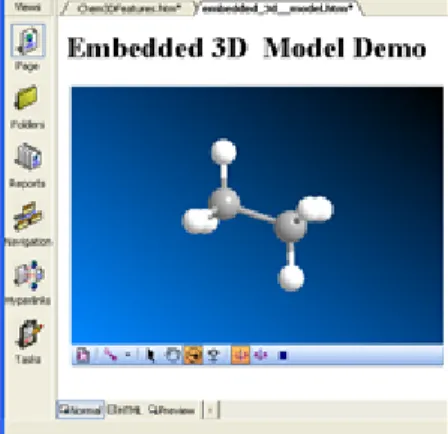 図 3.2: FrontPage に埋 め込 んだ ChemBio3D モデル