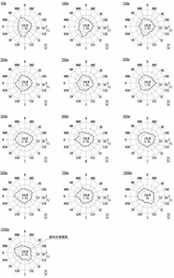 図 8.1.1-3  高度別風配図(全季) 