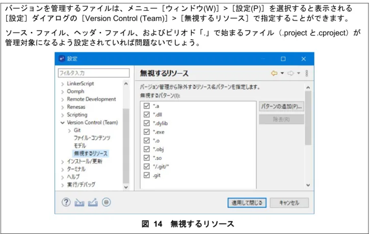 図   14 無視するリソース