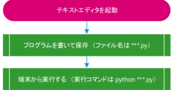図 1 Python プログラムの実行方法 (1)