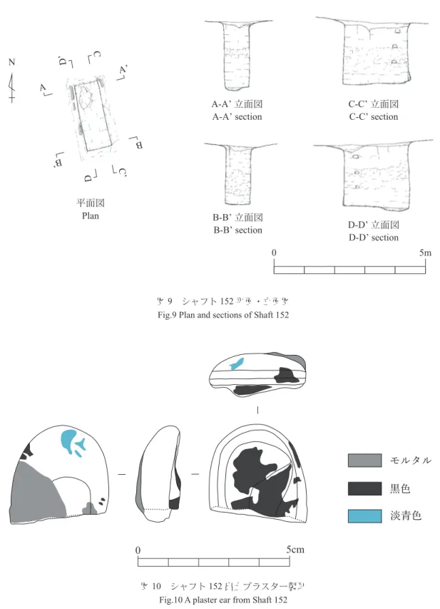 図 10　シャフト 152 出土プラスター製耳