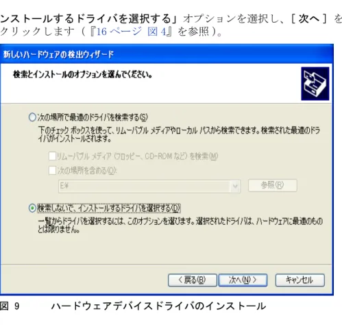 図 9 ハードウェアデバイスドライバのインストール