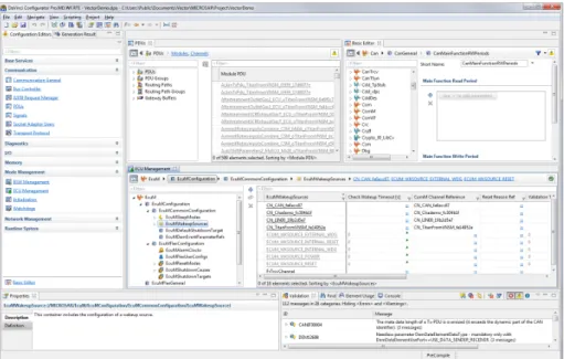図 2:  DaVinci Configurator Pro で BSW モジュールと RTE を設定 
