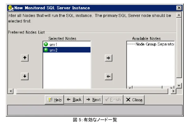 図 5：有効なノード一覧 