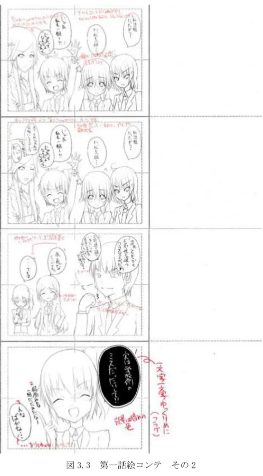 図 3.3  第一話絵コンテ  その 2 