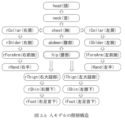 図 3.4: 人モデルの階層構造