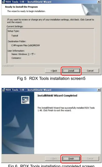 Fig 6  RDX Tools installation completed screen 
