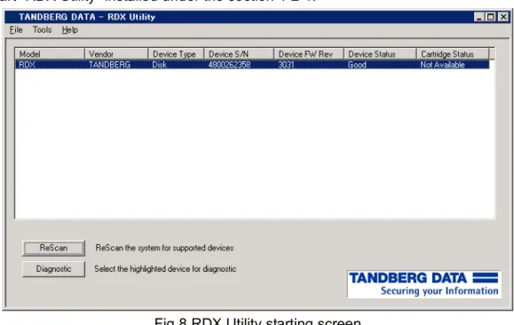 Fig 8 RDX Utility starting screen 