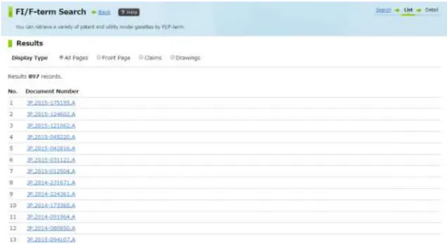 図  32  J-PlatPat の FI/F-term Search 検索結果画面 