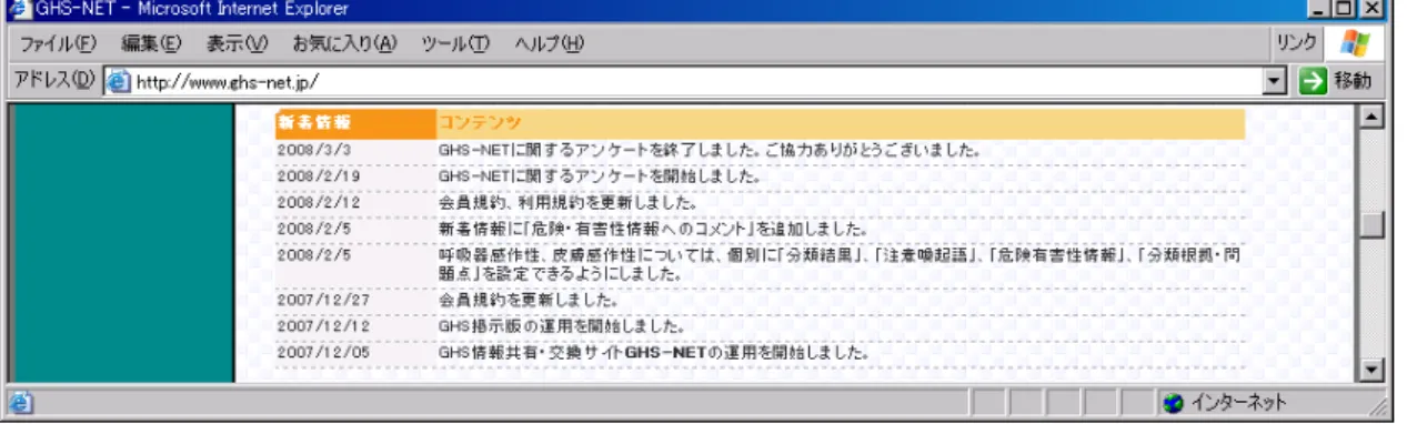 図 2.7 新着情報（掲示板） 