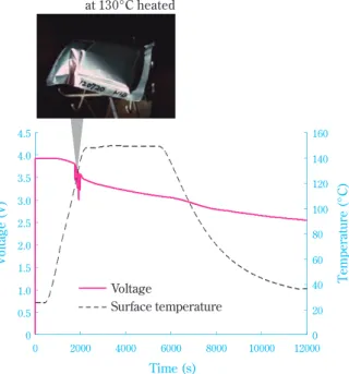 Fig. 15 Heating test proﬁle of the charged 20  layered sodium ion secondary battery