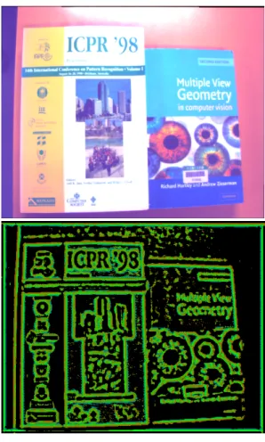 Fig. 4 Focal lenght estimation ( upper: original image )
