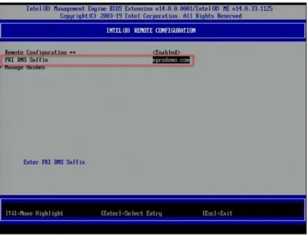 図  6 ： インテル ® MEBX  による  PKI DNS  サフィックスの構成