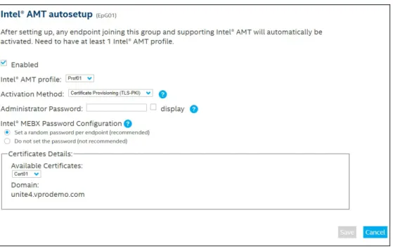 図  8 ： インテル ® AMT autosetup （インテル ® AMT  の自動セットアップ）画面