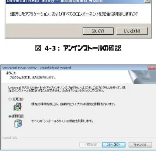 図  4-4 :  アンインストールの確認 図  4-2 : uninstall.batの実行 