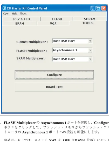 図 4-6. コントロール・パネルの TOOLS タブ・ウィンドウ