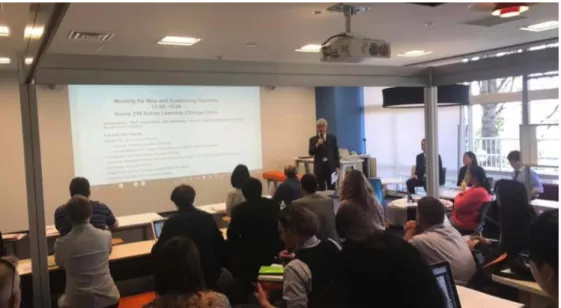 Figure 2 . Dr. Masaki Oda, CELF Director, delivers a welcome speech at the CELF teacher  orientation on March 25, 2019