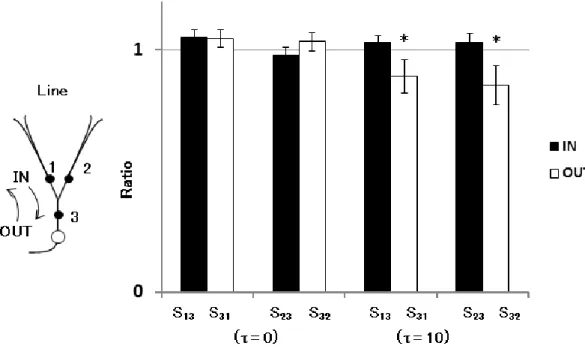 Fig. 5.5 Spatiotemporal dependence of EPSP summation in Line stimulation 