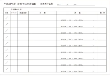 表 1　指導者評価票