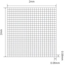Figure 10. Ideal pixel pattern of the x-ray mesh gauge in the area of CBCT; the size of the measurement is 60×60.