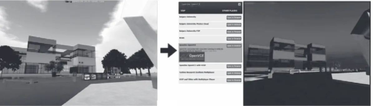Figure 1. OpenVCE Region in OpenSimulator and via Tipodean Converter to Unity