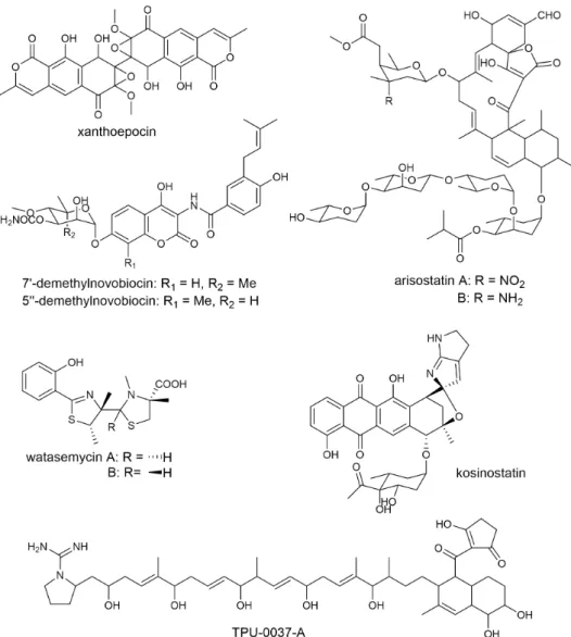 Figure 1-7. Bioactive compounds found by biological screening in our laboratory.