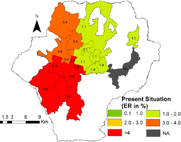 Figure 7 Current ER in various service areas of Kathmandu
