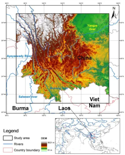 Figure 3.9 Study area for comparison between GRACE derived TWS and land  surface model derived TWS 