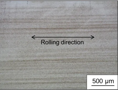 Fig. 2-5    Macroscopic structure of an as-received SUJ2 steel etched with Picral. 