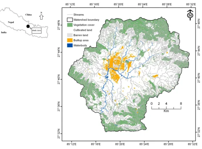 Fig. 2.1Location map of study area, the Kathmandu valley, Nepal 