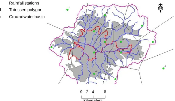 Fig. 3.1Control of rainfall gauge-Thiessen polygon 