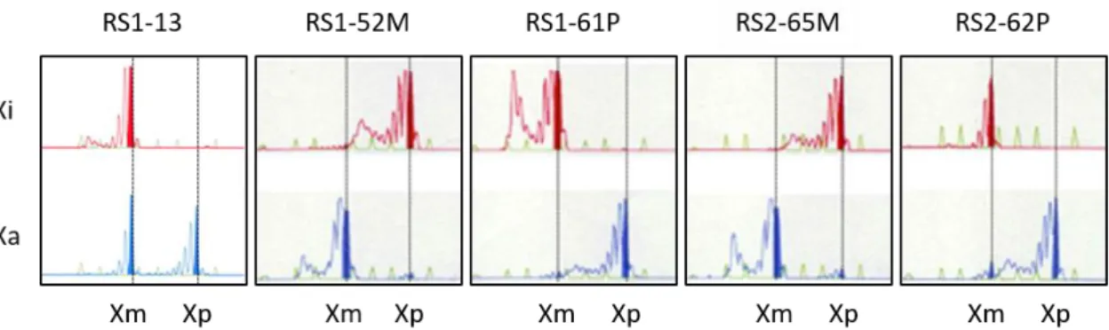 Figure 4. XCI patterns in the five hiPSC lines, as assessed by the 