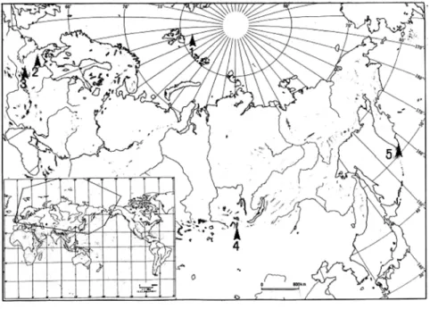 図  1　Navicula streckerae Lange-Bert. &amp; Witk. の分布図