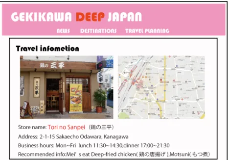 図 4.3: GEKIKAWA DEEP JAPAN  観光情報