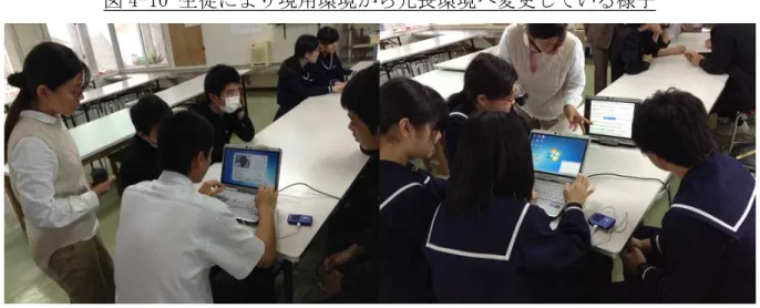 図 4-10 生徒により現用環境から冗長環境へ変更している様子
