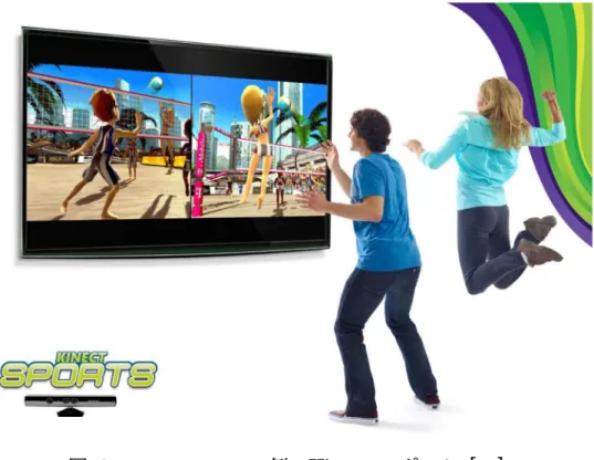 図  3.1  exergames の例：Kinect  スポーツ  [14]   