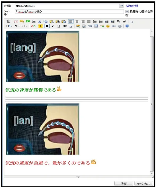 図  4.10:  掲示板で「iang」と「ian」との違うをシェアする 
