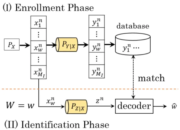 Fig. 2.1 Primitive BIS model; This is the system model considered in Willems et al. [76], where the captured biological data are stored in the system database in the plain forms
