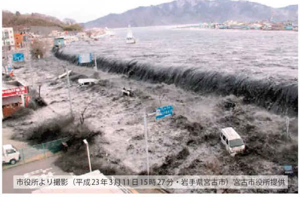 図 2.3: 東日本大震災の津波の様子  12