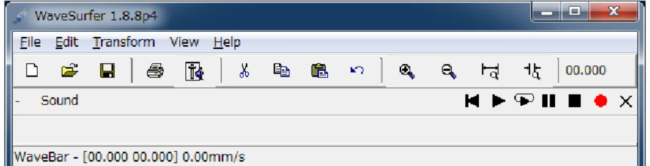 図 14  WaveSurfer を最初に起動した状態 