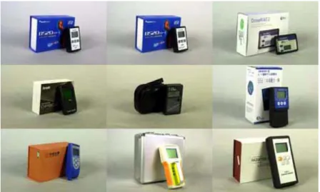 Figure 1-1  Nine dosimeter samples imported from overseas countries[2]. 