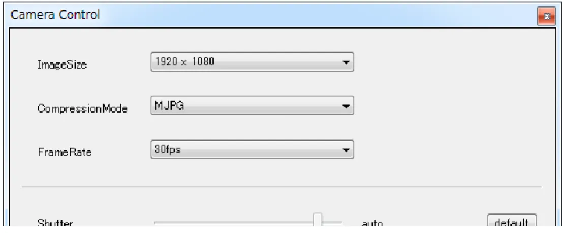 図 4 Camera Control ウィンドウ  外観 