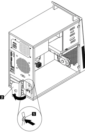 図 8. PCI カード・ラッチを開く