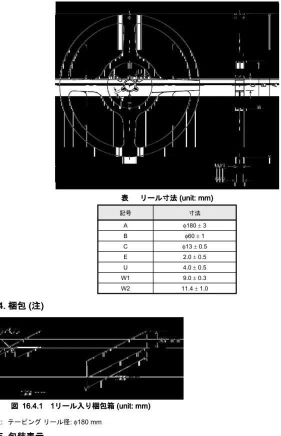 表  リール寸法 リール寸法 リール寸法 リール寸法 (unit: mm)  (unit: mm)  (unit: mm)  (unit: mm)